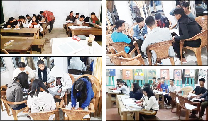 Students attend the free coaching classes conducted by Khensa Shisashir Telongjem (Khensa Students’ Union) in Khensa village, Mokokchung district. (Photo Courtesy: KSU)